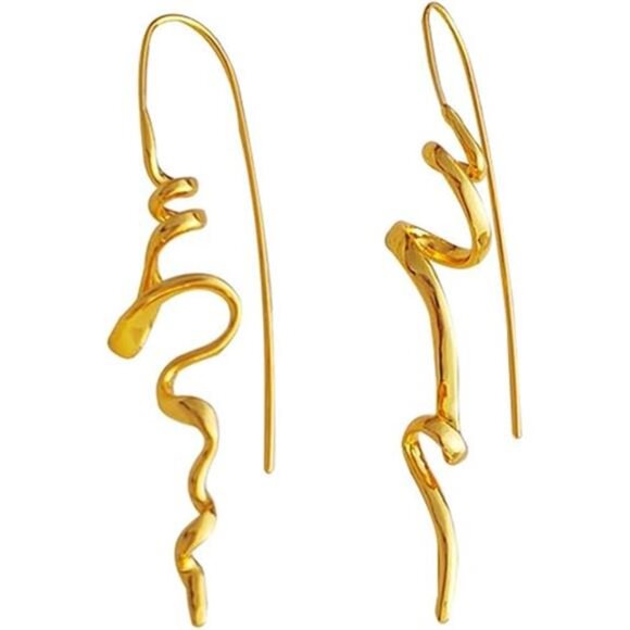 ✨ Chic Spiral Threader Earrings | 14K Gold & Silver Dangle Earrings - Picture 1 of 4